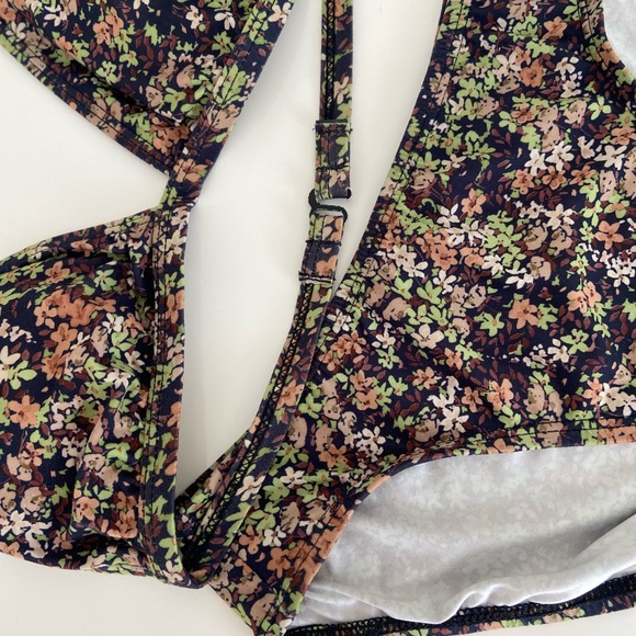 Vintage Robin Piccone Disty Floral Print Cheeky Bikini size Small Made in USA - Picture 3 of 7